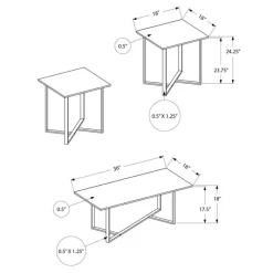 Monarch 3 Pcs Coffee Table Set -