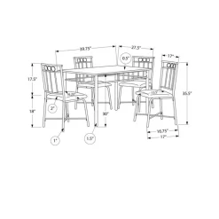 Monarch 5 pcs Dining Set
