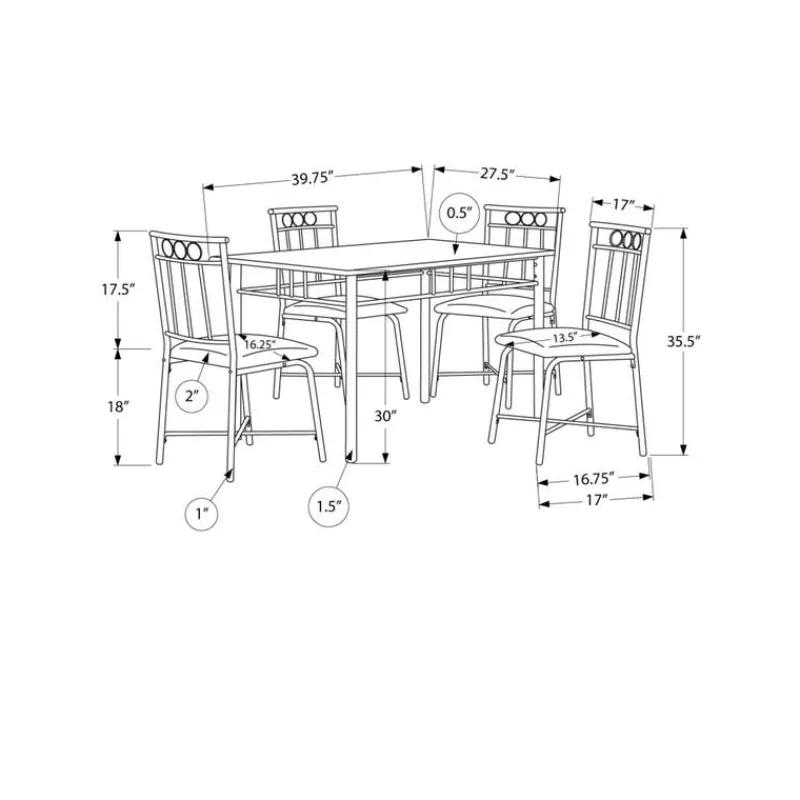 Monarch 5 pcs Dining Set