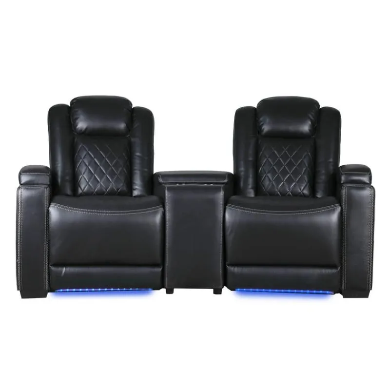 2 Power Modular Recliners and Angular Console with Cup Holders - 3 pcs