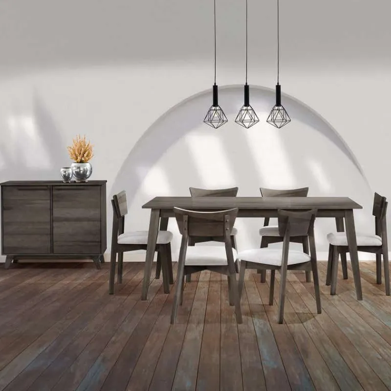 Arboit Poitras 70" Rectangular Dining Table with 6 Chairs -