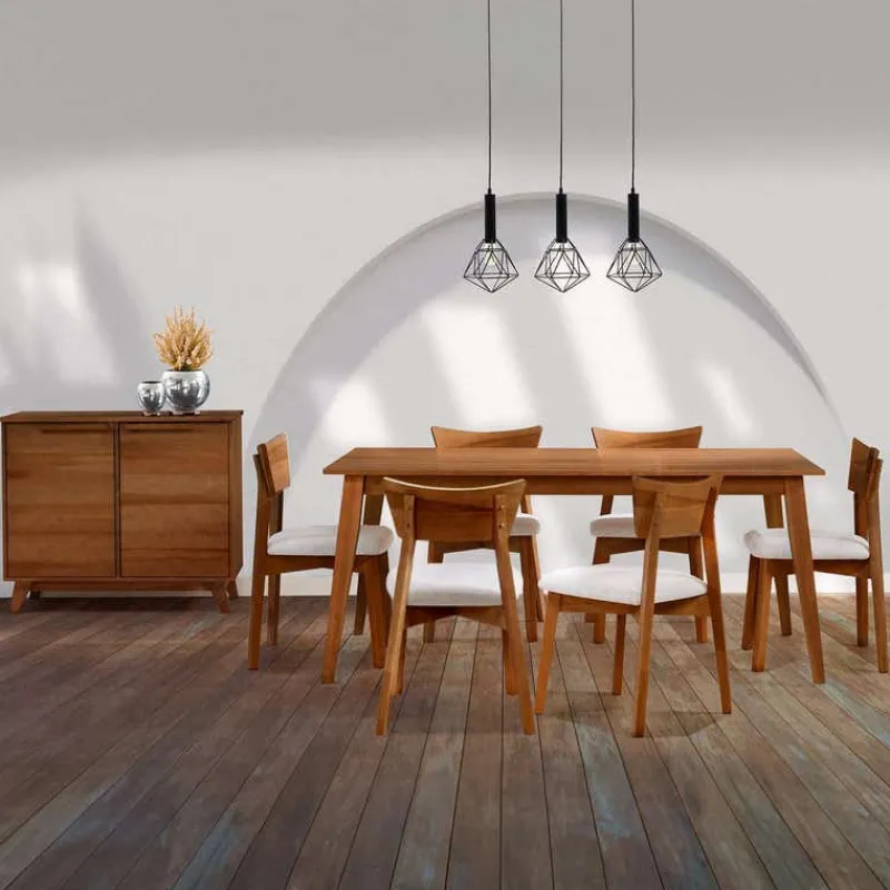 Arboit Poitras 70" Rectangular Dining Table with 6 Chairs -