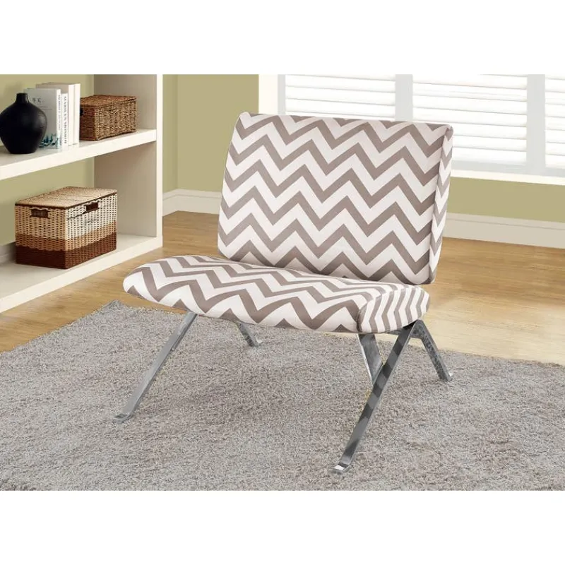 Monarch Accent chair - " chevron " with chrome metal