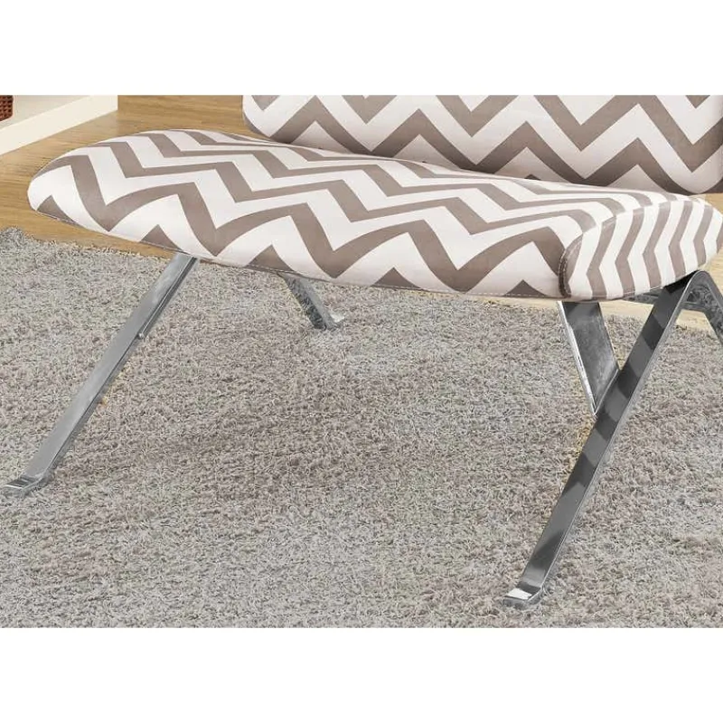 Monarch Accent chair - " chevron " with chrome metal