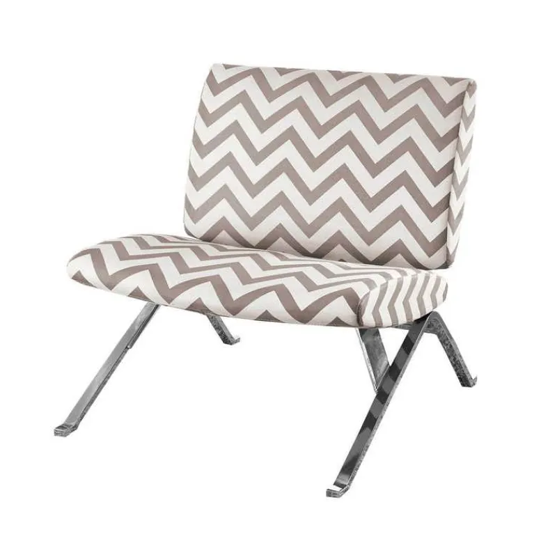 Monarch Accent chair - " chevron " with chrome metal