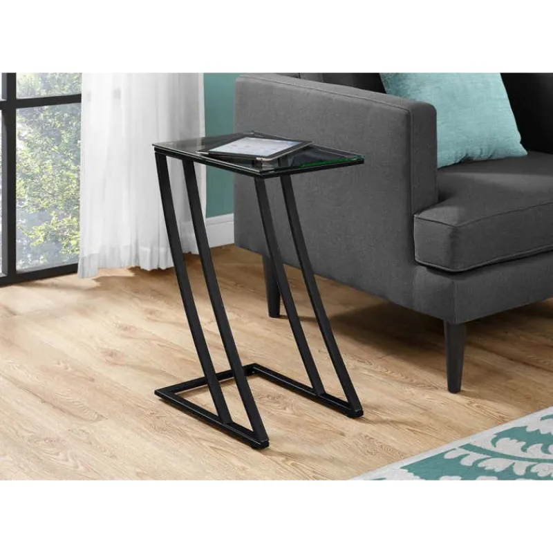 Monarch Accent table - metal with tempered glass -