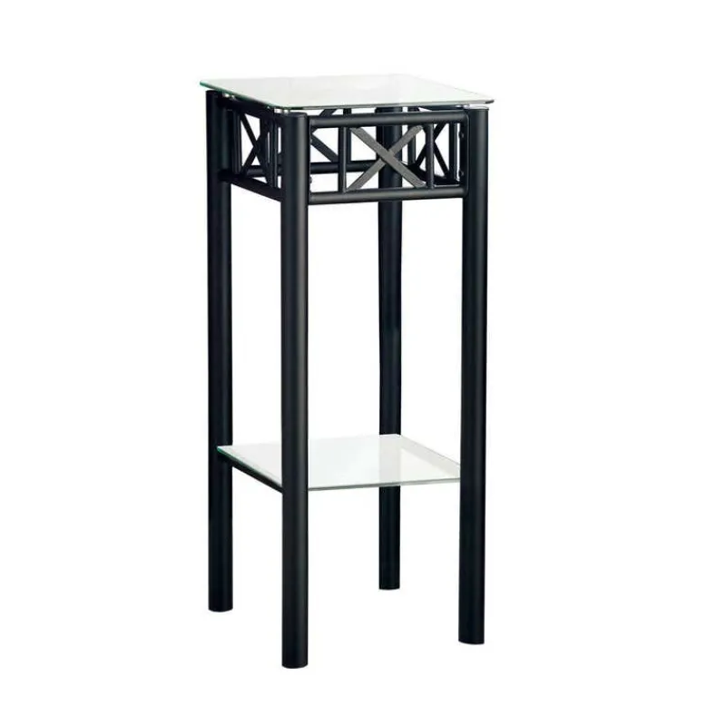 Monarch Accent table - metal with tempered glass -
