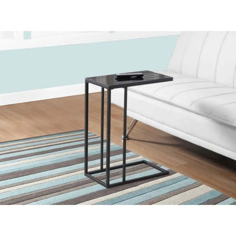 Monarch Accent table - metal / tempered glass -