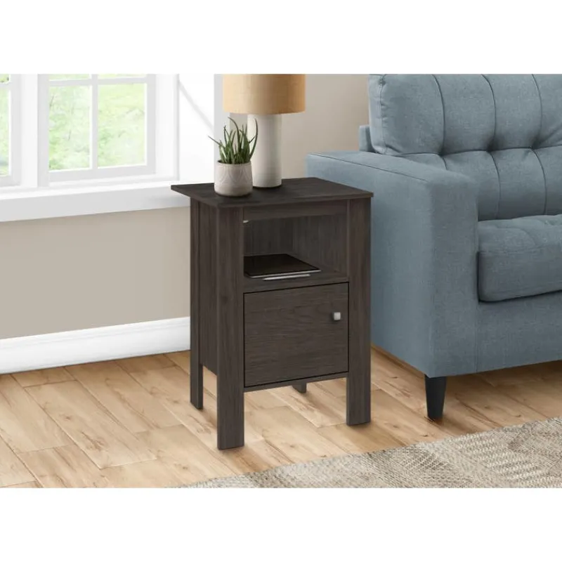 Monarch Accent table - brown night stand with storage -