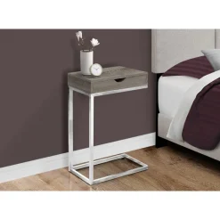 Monarch Accent table - chrome metal / with a drawer -