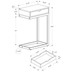 Monarch Accent table - / gold metal with a drawer -