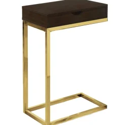 Monarch Accent table - / gold metal with a drawer -