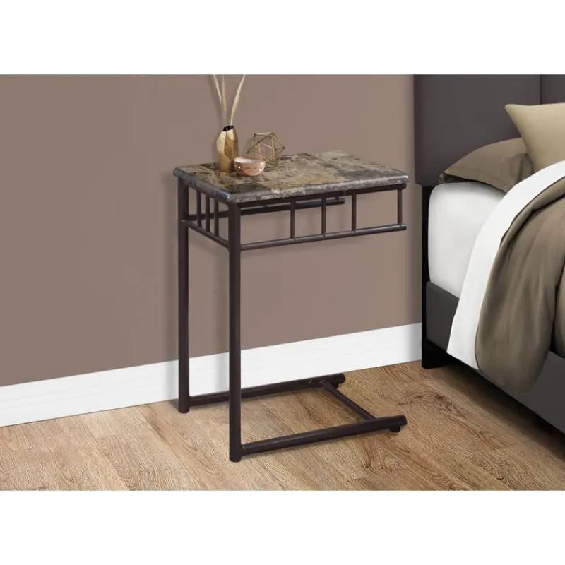 Monarch Accent table - marble / bronze metal -