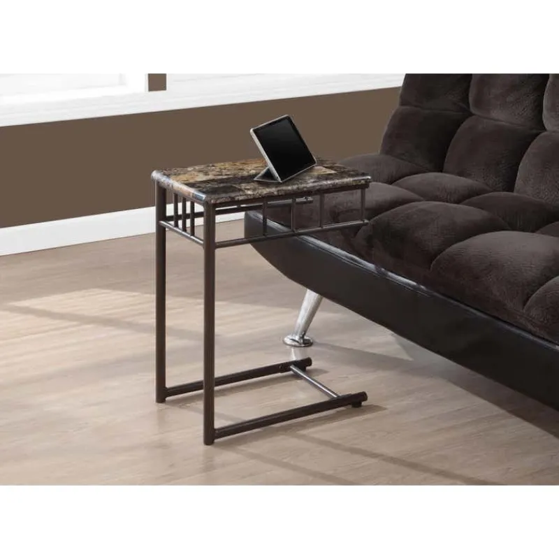Monarch Accent table - marble / bronze metal -