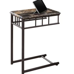Monarch Accent table - marble / bronze metal -