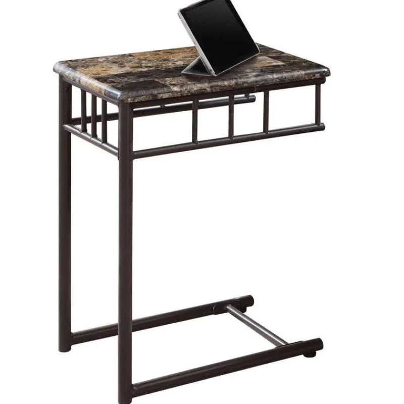 Monarch Accent table - marble / bronze metal -