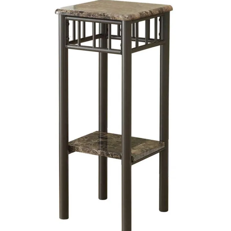 Monarch Accent table - marble / bronze metal -