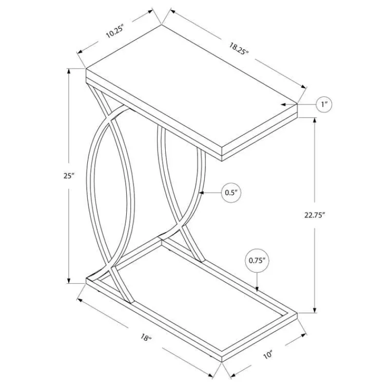 Monarch Accent table - glossy with chrome metal -
