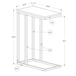 Monarch Accent table - glossy with chrome metal -