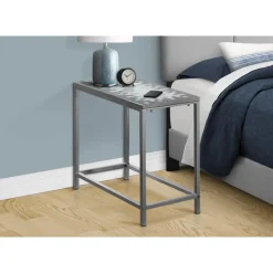 Monarch Accent table - / blue tile top / hammered silver -