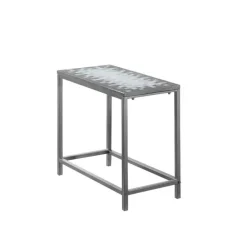 Monarch Accent table - / blue tile top / hammered silver -