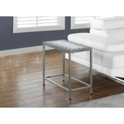 Monarch Accent table - / blue tile top / hammered silver -