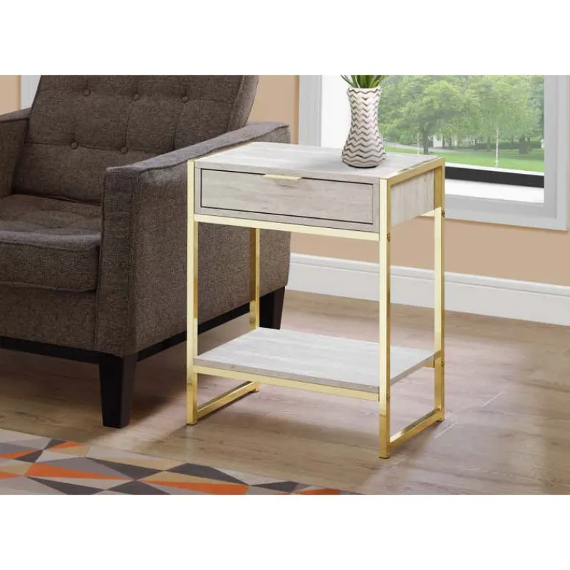 Monarch Accent table - 24"h / marble / gold metal -