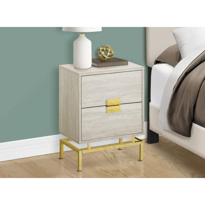 Monarch Accent table - 24"h / marble / gold metal -