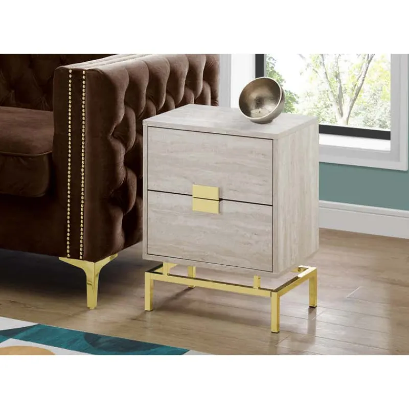 Monarch Accent table - 24"h / marble / gold metal -