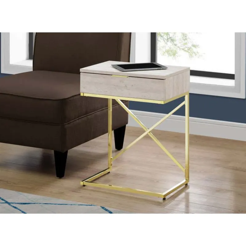 Monarch Accent table - 24"h / marble / gold metal -