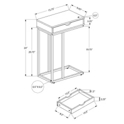 Monarch Accent table - 25"h / / silver metal -