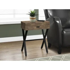 Monarch Accent table - 24"h / reclaimed wood / black metal -