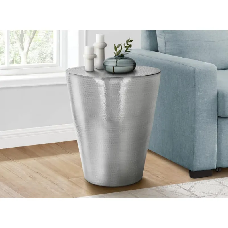 Monarch Accent table - 22"h / iron metal drum end table -