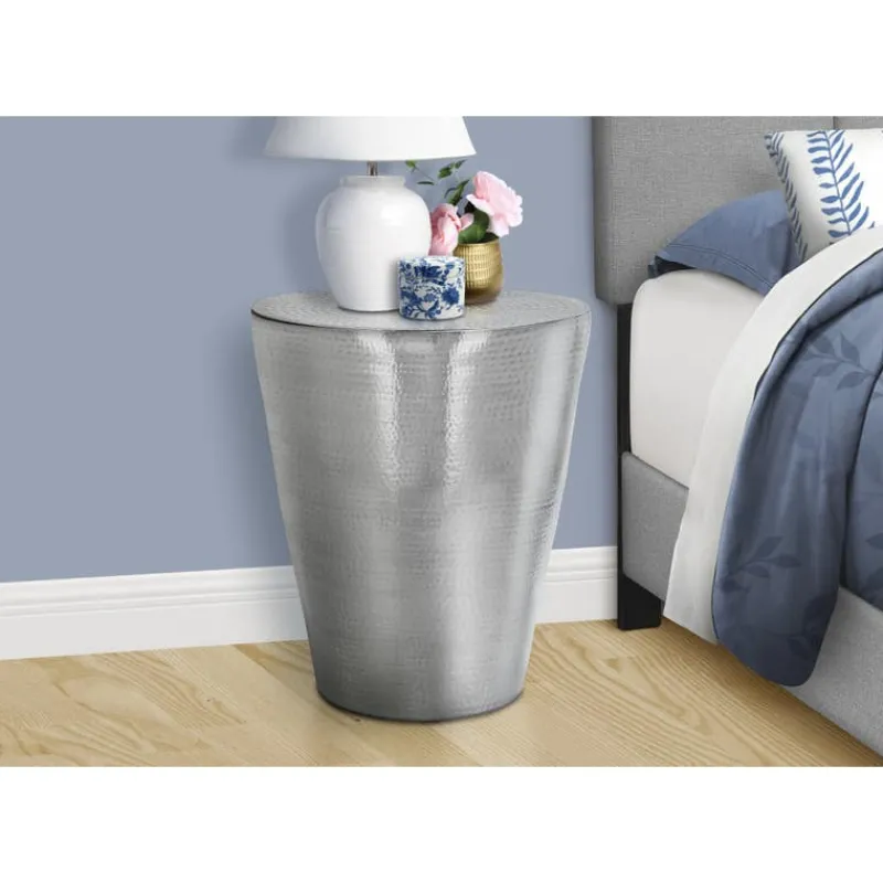 Monarch Accent table - 22"h / iron metal drum end table -