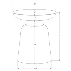 Monarch Accent table - 22"h / iron metal drum end -