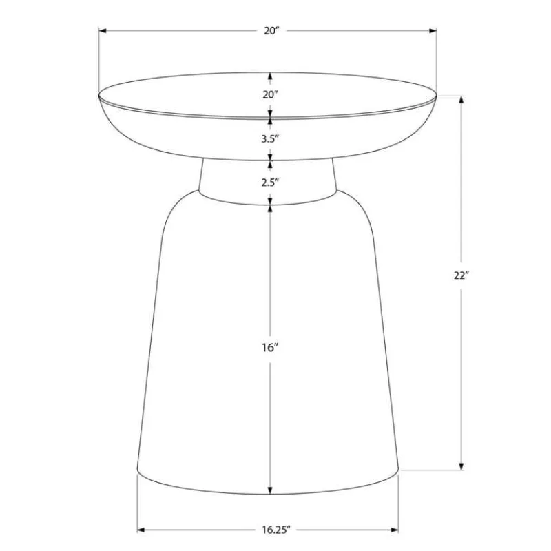 Monarch Accent table - 22"h / iron metal drum end -