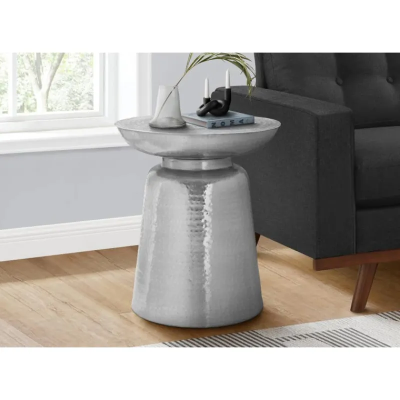 Monarch Accent table - 22"h / iron metal drum end -