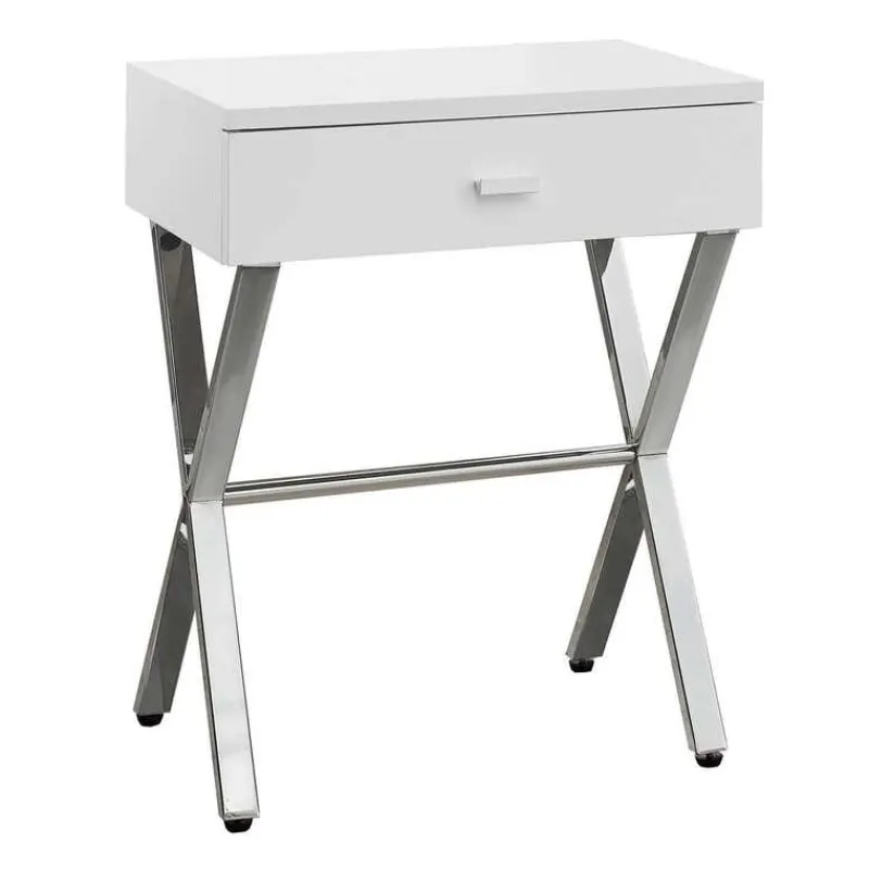 Monarch Accent table - 24"h / glossy / chrome metal -
