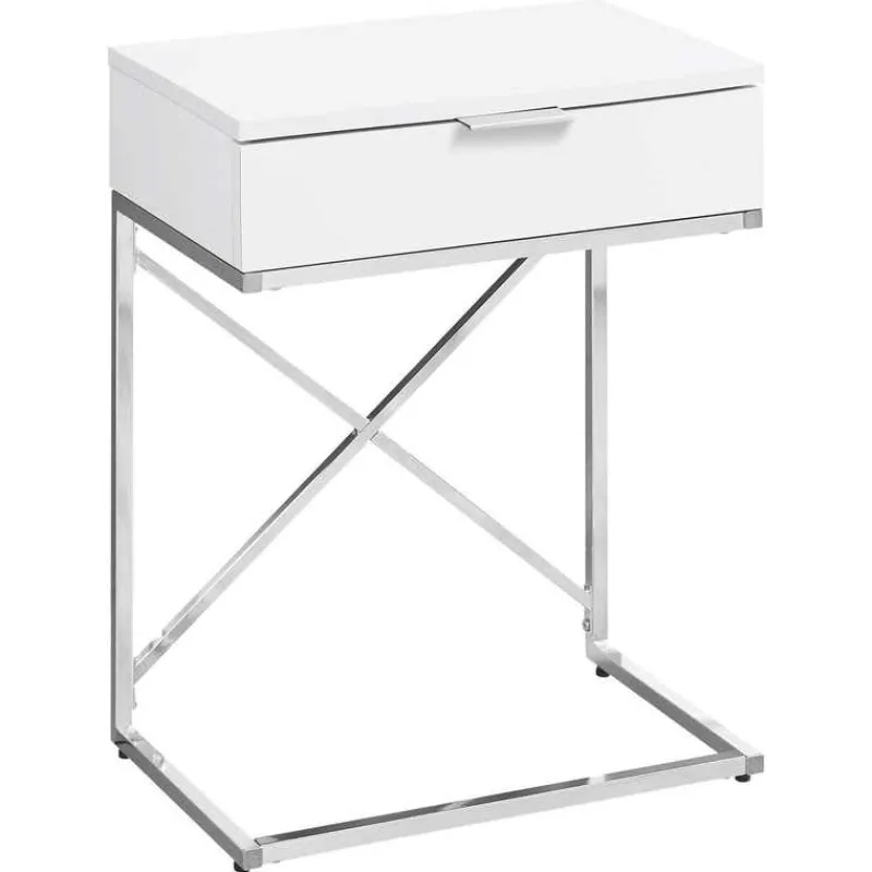 Monarch Accent table - 24"h / glossy / chrome metal -