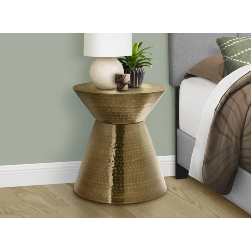 Monarch Accent table - 22"h / iron metal drum end table -