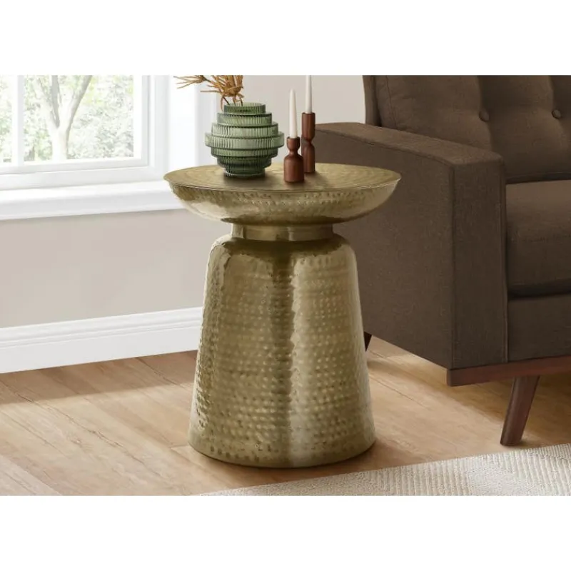 Monarch Accent table - 22"h / iron metal drum end -