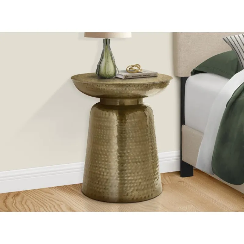 Monarch Accent table - 22"h / iron metal drum end -