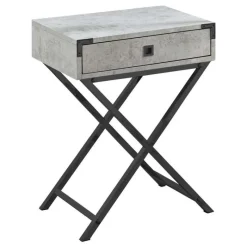 Monarch Accent table - 24"h / cement / black nickel metal -