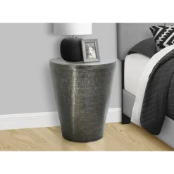 Monarch Accent table - 22"h / grey iron metal drum end -