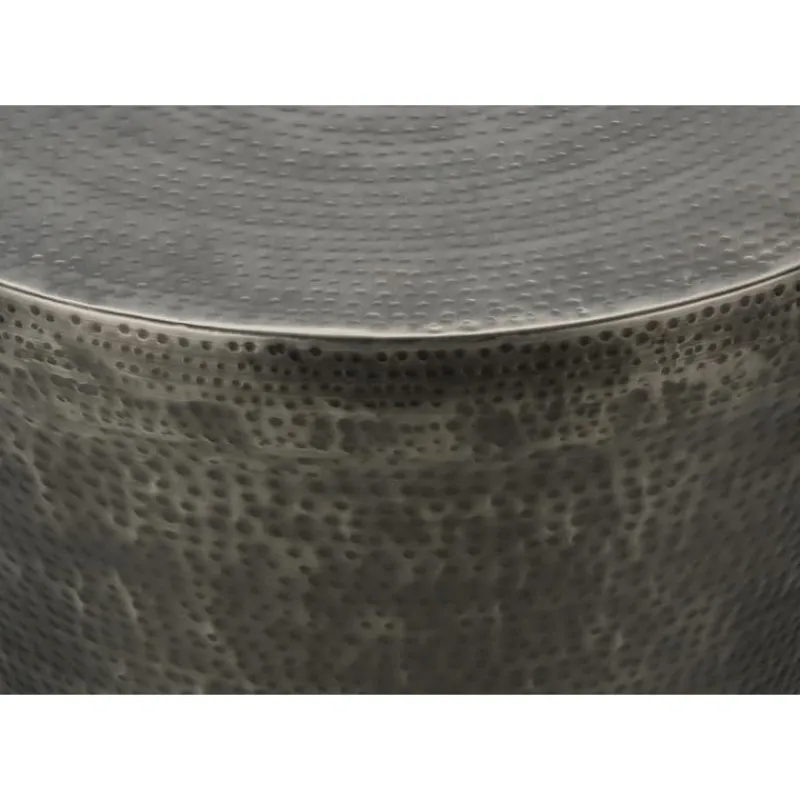 Monarch Accent table - 22"h / grey iron metal drum end -