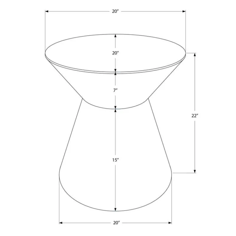 Monarch Accent table - 22"h / grey iron metal drum end -