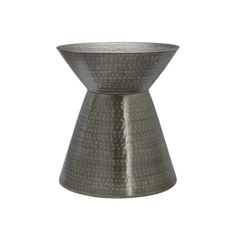 Monarch Accent table - 22"h / grey iron metal drum end -