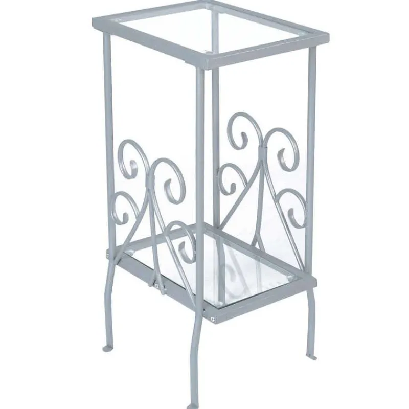 Monarch Accent table - 30"h / metal with tempered glass -