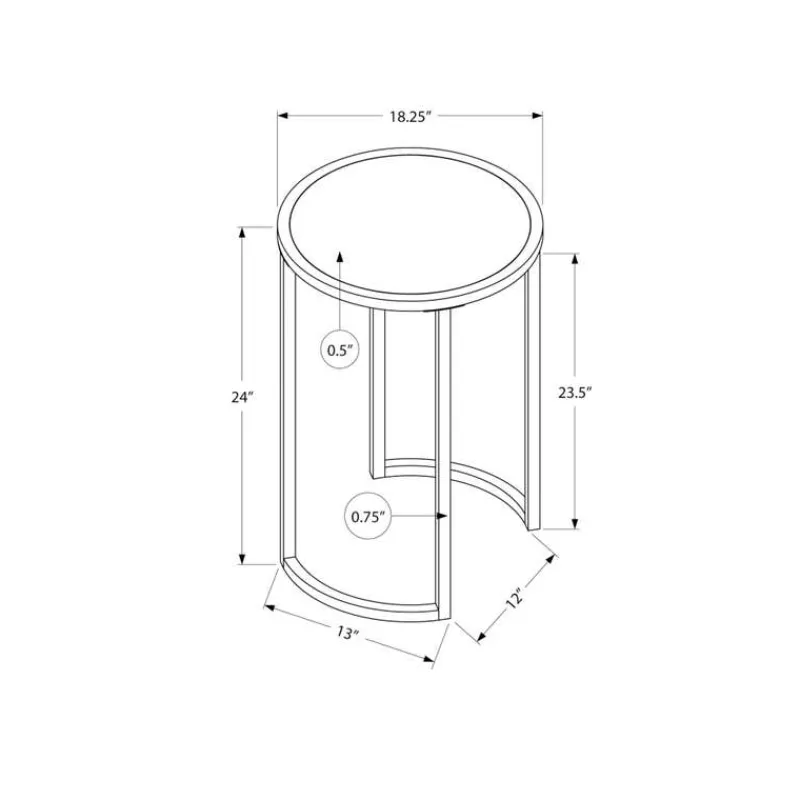 Monarch Accent table - 24"h / marble-look / silver metal -
