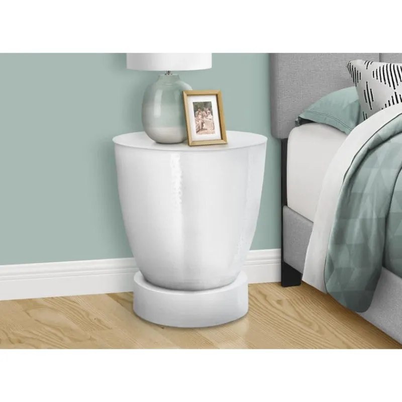 Monarch Accent table - 22"h / textured iron metal drum end -
